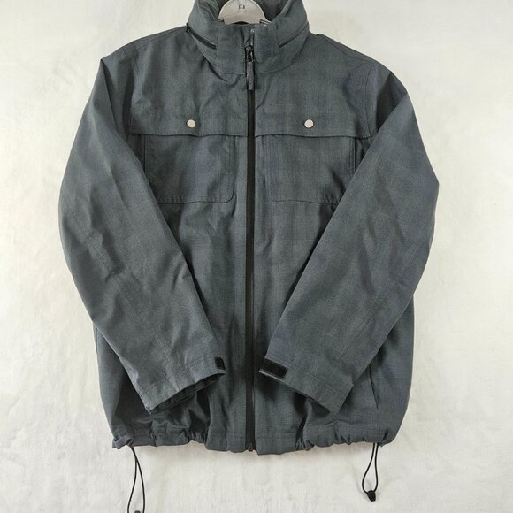 L.L. Bean Men's Jacket M Regular Blue Poly Nylon Integrated Hood Collar … - Picture 1 of 13